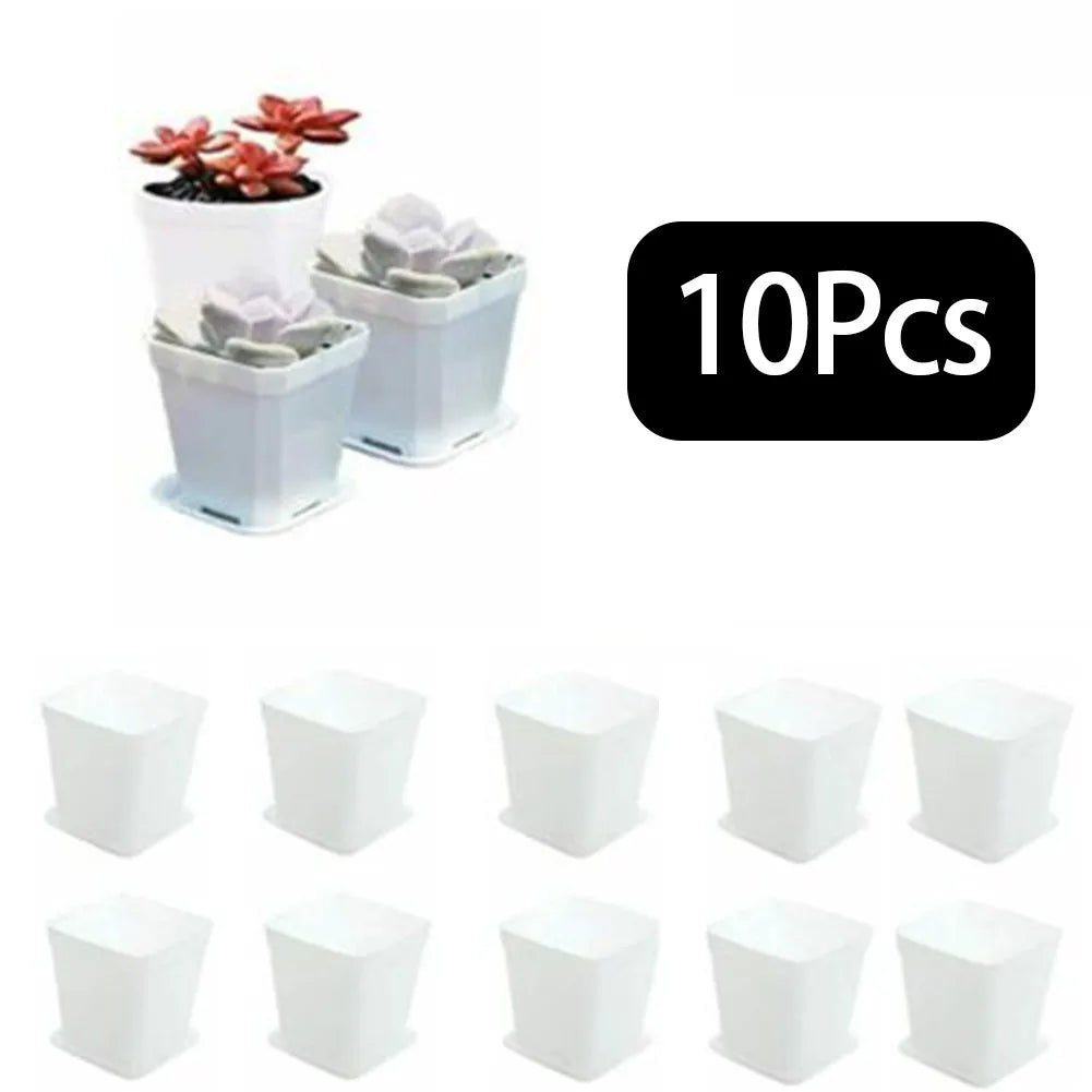 10PC Colorful Multi Square Nursery Flower Pot Plastic Nursery Pot Plant Seeds Nursery Box Transplant Flower Tray For Home Garden