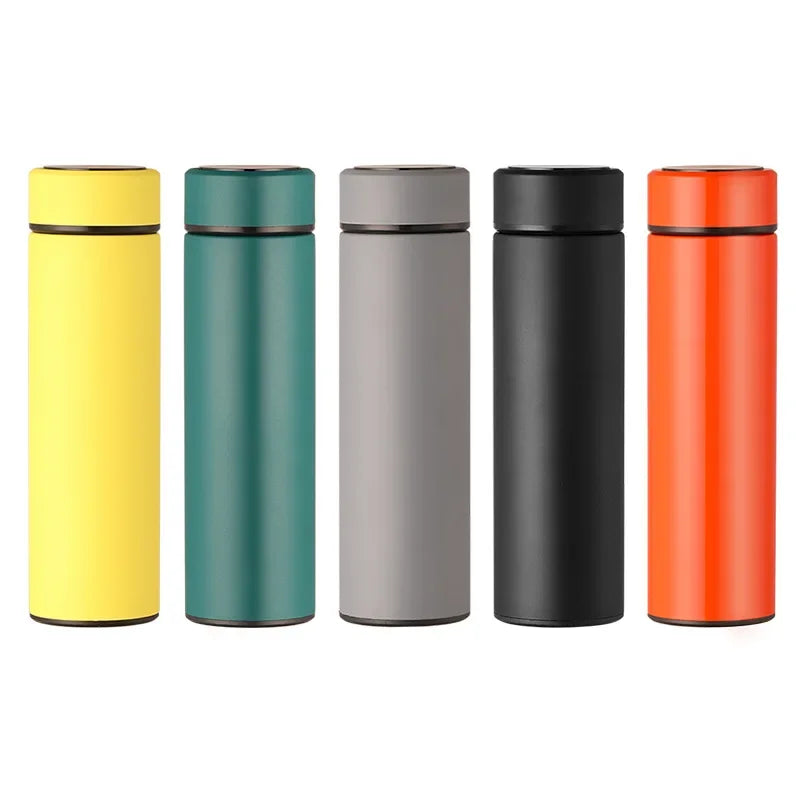 500ml Smart Temperature Display Thermos Cup Cute Children's Student Water Bottle Coffee Mug Stainless Steel Portable Drinkware