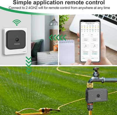 Insoma Wifi Automatic Sprinkle Timer with Brass Swivel Garden Water Timer Smart Irrigation Watering System Hose Control Tools