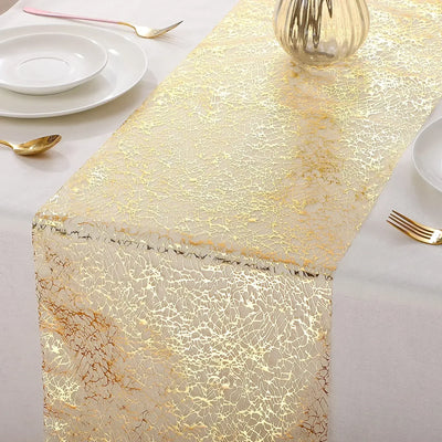 Gold Table Runner Metallic Glitter Table Cloths Runner Metallic Roll Rectangle for Birthday Wedding Home Christmas Table Decor