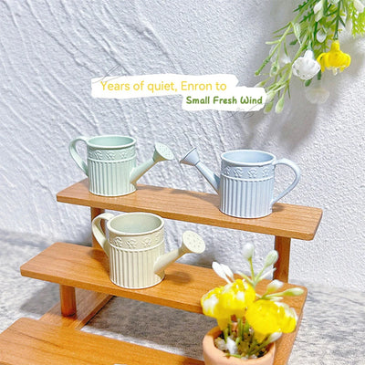 1:12 Dollhouse Miniature Alloy Watering Can Mini Lace-less Sprinkler Garden Scene Decor Toy Model DIY Doll House Accessories