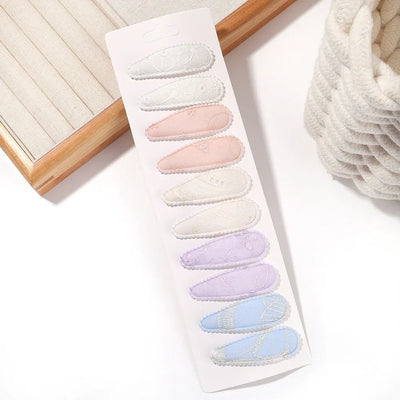 10Pcs/Lot Fresh Print Cotton Alloy Hair Clips for Kids Fabric Plaid BB Hairpins Girl Hairgripe Headwear Baby Hair Accessories