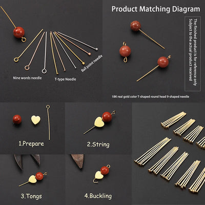 100Pcs/Lot Stainless Steel Headpin Diy Jewelry Accessories Earrings Beading Eye Pins Flat Head Pins For Jewelry Making Supplies