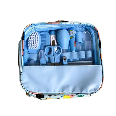 12 PCs Baby Care Kit Kids Hair Nail Healthcare Thermometer Grooming Brush Kit Clipper Scissors Kid Toiletries