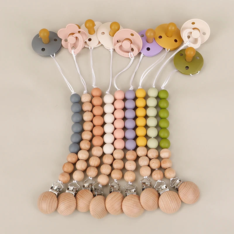 New Design Baby Silicone Pacifier Holder Pacifier Chain Clip Baby Nursing Cavity Toy Silicone Pacifier Baby Accessories