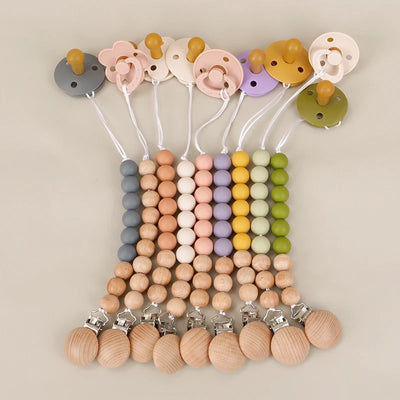 New Design Baby Silicone Pacifier Holder Pacifier Chain Clip Baby Nursing Cavity Toy Silicone Pacifier Baby Accessories
