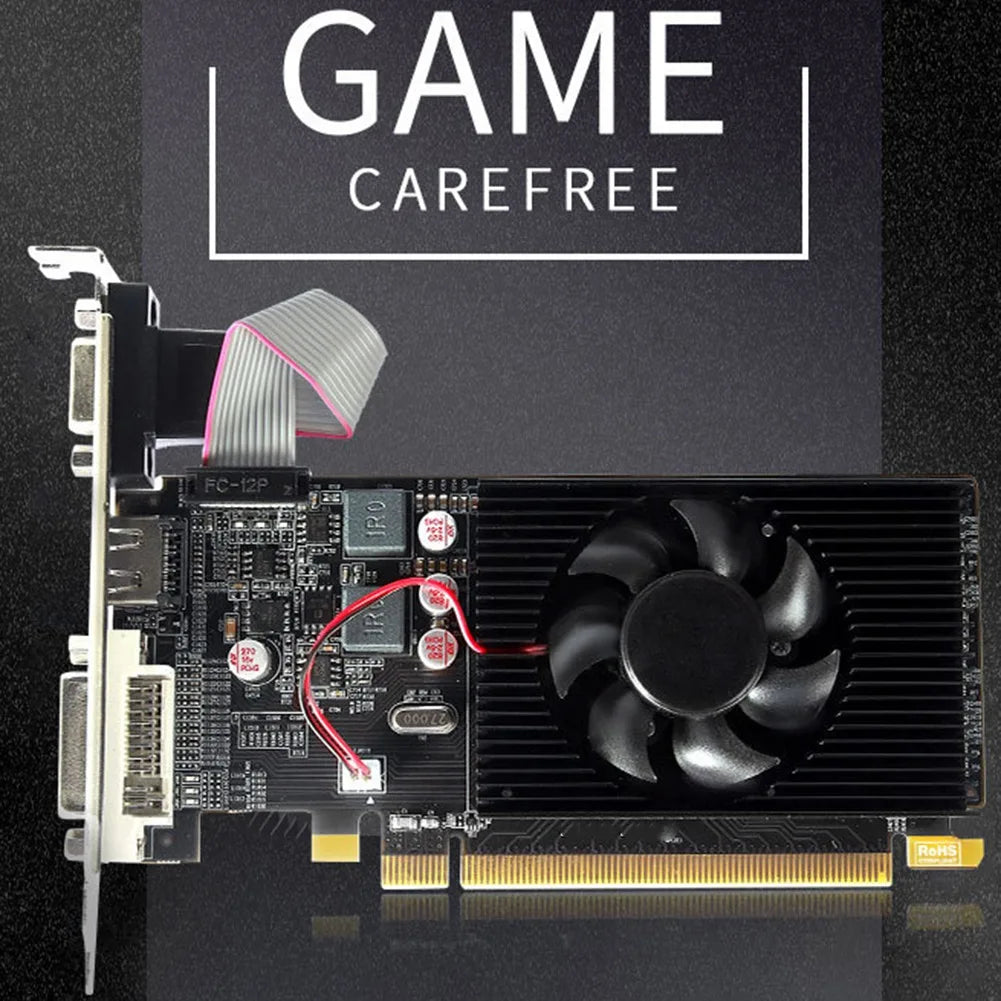 HD7450 Graphics Card 64Bit 2GB GDDR3 PCI-E 2.0 X16 HDMI-Compatible VGA DVI-I Video Card for AMD Radeon HD 7450 2G 64 Bit