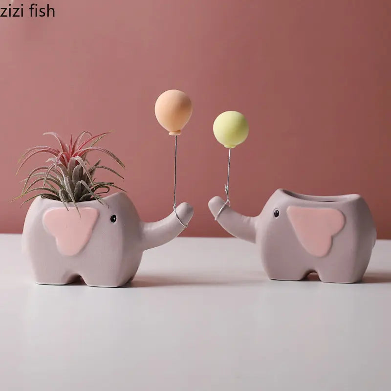 Cartoon Animal Ceramic Flower Pot Succulent Flowerpot Desktop Small Plant Pot Garden Pots Garden Supplies Potting Decoration