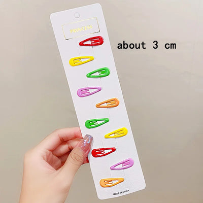 10pcs/set Cute Colorful Star Waterdrop Shape Hair Clips For Girls Children Lovely Hair Decorate Hairpins Kids Hair Accessories