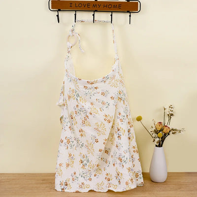 BREATHABLE COTTON MUSLIN BABY NURSING COVER – MATERNITY BREASTFEEDING APRON & STROLLER BLANKET
