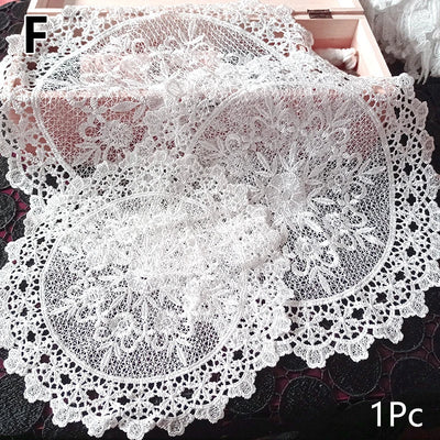 1PC White Round Lace Embroidery Placemat Table Cloth Coffee Coasters Napkin Kitchen Table Lace Crochet Tea Coffee Pads Mats