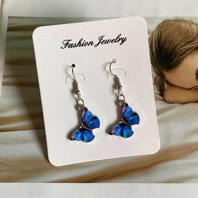 Fashion Romantic Butterfly Necklace for Women Girl Blue White Orange Color Animial Design Choker Neck
