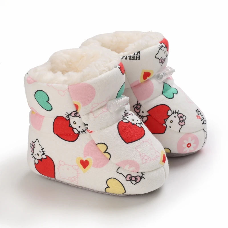 Winter Cute Cartoon Baby Boots for Boys and Girls Cotton Soft Sole Anti slip and Warm Preschool Children's Walking Shoes with
