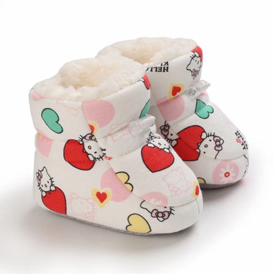 Winter Cute Cartoon Baby Boots for Boys and Girls Cotton Soft Sole Anti slip and Warm Preschool Children's Walking Shoes with