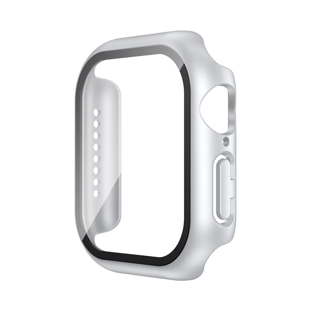 Tempered Glass+Case For Apple Watch 38mm 40mm 41mm 42mm 44mm 45mm 46mm Screen Protector Protective Cover iWatch 10 8 7 9 6 SE 5