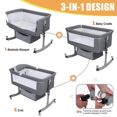 Kids Cot Baby Crib Cradle Newborn Movable Portable Nest Crib Baby Travel Bed With Mosquito Net Sleeping Bed Baby Rocking Kid Bed