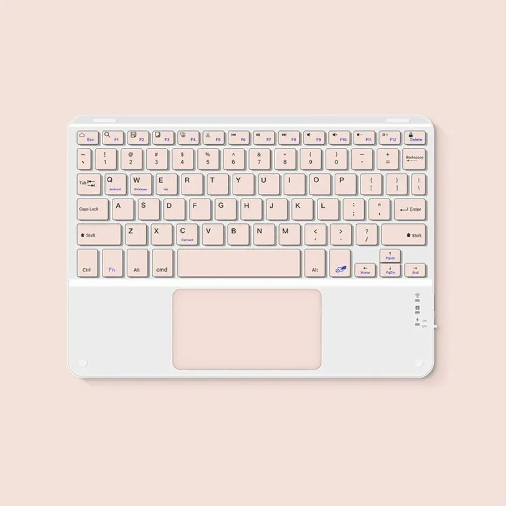 10-INCH SPANISH/ENGLISH BLUETOOTH KEYBOARD – WIRELESS RECHARGEABLE UNIVERSAL KEYBOARD FOR IPAD AIR/PRO, PHONE, TABLET, LAPTOP