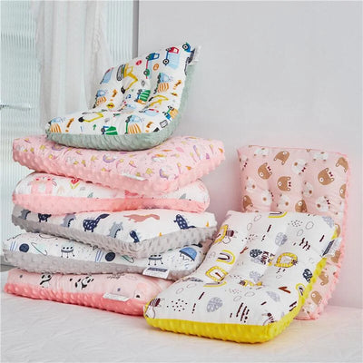 CARTOON COTTON BABY PILLOW WITH MEMORY FOAM SUPPORT – RECTANGULAR DOUDOU VELVET SLEEPING CUSHION FOR NEWBORN AND TODDLERS