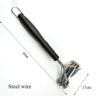 For Barbecue Grill Brush Steel Wire Bristles BBQ Cleaning Brushes Durable Cooking Tool Outdoor Home BBQ Gas Kit Accessories