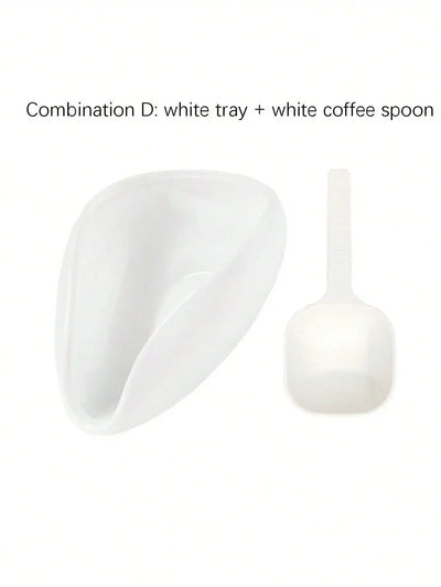 1pcs Coffee Beans Dosing Measuring Tray Coffee Tea Leaves  measuring spoon for coffee weighing plate White porcelain tea dispens
