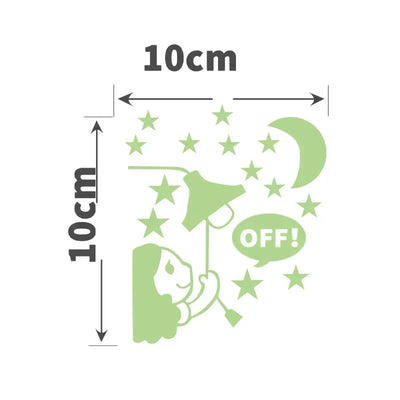 Cartoon Glow in the Dark Sticker Light Switch Sticker Luminous Wall Stickers Decal for Kids Room Decoration Home Decor Cat Fairy