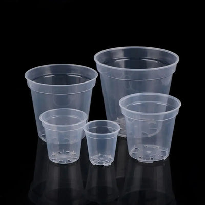 1PC DIY Planter Pot Transparent Plastic Round Starting Pot Anti-Deformation Large Capacity Orchid Nursery Container Garden