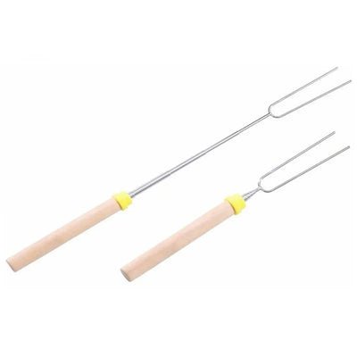 BBQ Small Tools Extension-type Roasting Sticks Telescopic Fork Skewers Barbecue Hot Dog Forks Household Convenience Small Tools