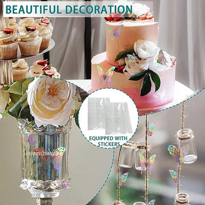 12/48Pcs Fashion 3D Butterfly Creative DIY  Wall Sticker Modern Wall Art Home Bedroom Room Decorative Butterflies  DIY Gift