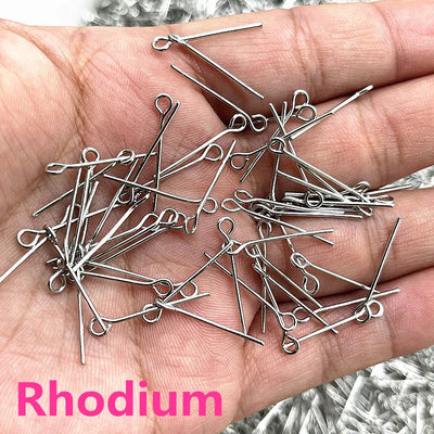 New 16 18 20 22 24 26 28 30 32mm Eye Head Pins Classic 6 Colors Plated Eye Pins for Jewelry Findings Making DIY Accessories