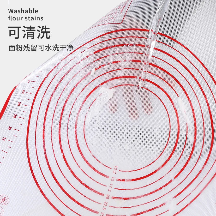 Large Size Silicone Kneading Pad Non-Stick Surface Rolling Dough Mat With Scale Kitchen Cooking Pastry Sheet Oven Liner Bakeware