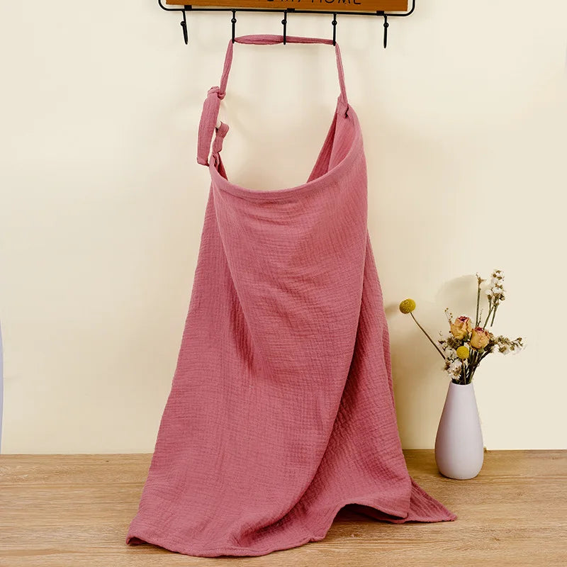 BREATHABLE COTTON MUSLIN BABY NURSING COVER – MATERNITY BREASTFEEDING APRON & STROLLER BLANKET