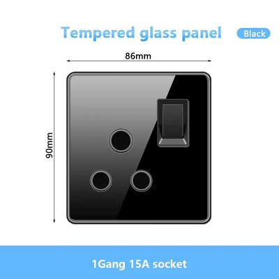 Black UK 18W Type-C Quick charge Socket Universal Double 3pin USB Power Outlet,220V Electrical Wall LED Light 2way Switch TV TEL