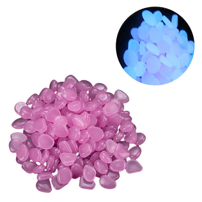 100PCS Solar Luminous Stone Fish Tank Pebble Multifunction Glow In The Dark Pebble Glowing Stone Rock Reusable Garden Decoration