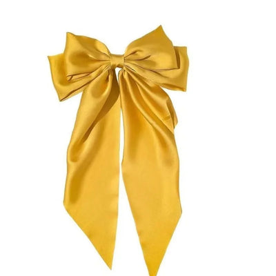 2023 New Women Large Bow Hairpin Summer Chiffon Big Bowknot Stain Bow Barrettes Women Solid Color Ponytail Clip Hair Accessories