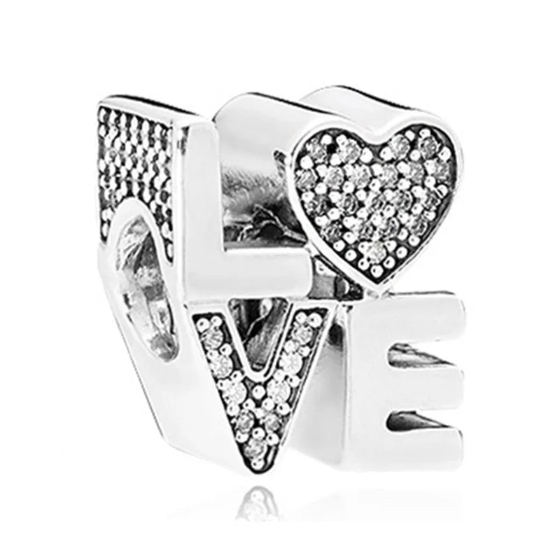 2024 New 925 Silver Plated Diamond Heart Bell Loose Charm Beads For Pandora DIY Bracelet Necklace Jewelry Accessories Gifts