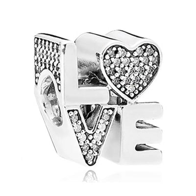 2024 New 925 Silver Plated Diamond Heart Bell Loose Charm Beads For Pandora DIY Bracelet Necklace Jewelry Accessories Gifts