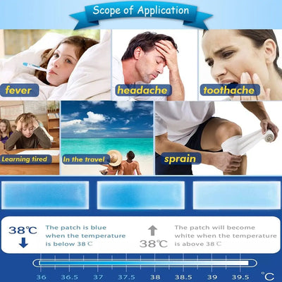 Baby Adults Ice Cool Patch Cold Compress Ice Cool Patch Multi function Physical Cooling Heatstroke Prevention Antipyretic Tools