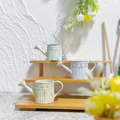 1:12 Dollhouse Miniature Alloy Watering Can Mini Lace-less Sprinkler Garden Scene Decor Toy Model DIY Doll House Accessories