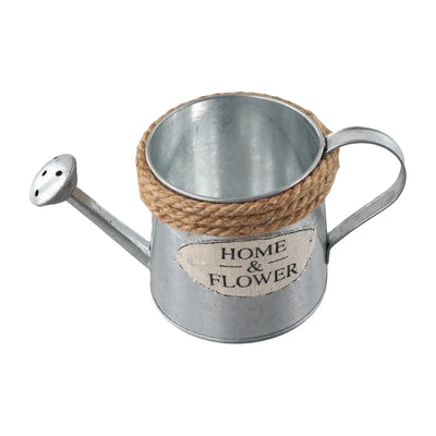 Vintage Watering Can Flower Kettle Retro Water Bucket Sprinkler Pot Iron Flower Pots Metal Vase Home Garden Decoration