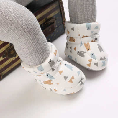 Winter Cute Cartoon Baby Boots for Boys and Girls Cotton Soft Sole Anti slip and Warm Preschool Children's Walking Shoes with