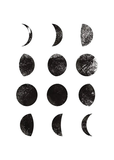 Black White Art Moon Phase Posters Aesthetic Canvas Prints Painting Wall Picture for Living Room Bar Cafe Home Decor Cuadros