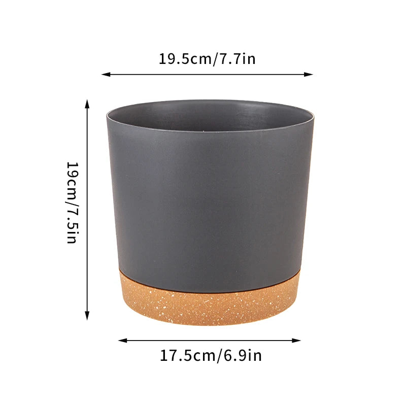 Plant Pot Circular Large Flowerpot Plastic Indoor Plants Succulent Planter with Drainage Bonsai Potted with Tray Home Decoration