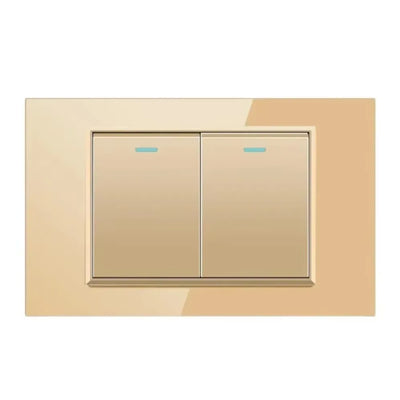 Shawader Electric Power Wall Switch Brazil US Mexico Glass Panel 118 Jack Three Position Outlet Home Office Kitchen 1/2/3/4Gang