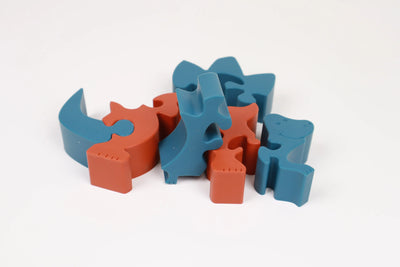 Hot Sell New Baby Silicone Animal Puzzle Kids Silicone Geometry Matching Board Baby Sensory Educational Toys