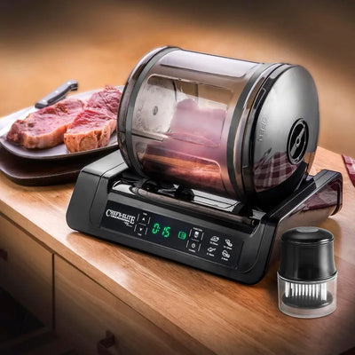 STX-1000-CE CHEF'S ELITE 15 MINUTE MEAT & VEGETABLE VACUUM TUMBLER MARINATOR WITH AUTO SHUT OFF AND FREE MEAT TENDERIZER