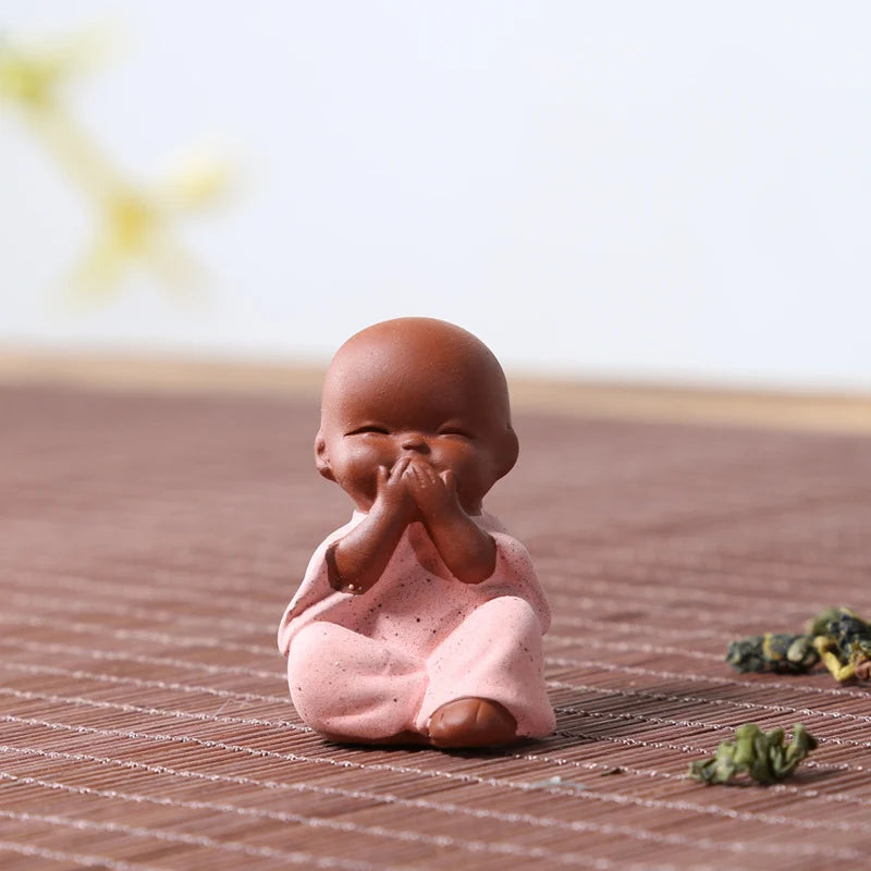 Ceramic Small Buddha Statue Ornaments Monk Figurine Home Crafts Decor Succulents Flower Pot Monk Sculptures Tea Ceremony