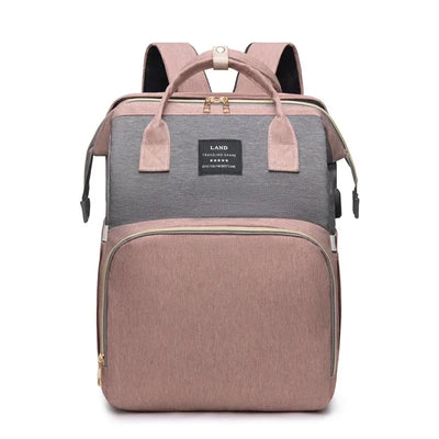 Folding Mommy Bag Lightweight Portable Folding Crib Bed Large-capacity Baby Backpack Female Mommy Outting Bag Mummy Bag