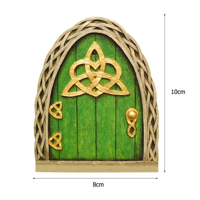 6 PCS Wood Miniature Fairy Gnome Window Door Elf Home Creative Yard Art Sculpture for Yard Art Tree Sculpture Fairy Garden Decor