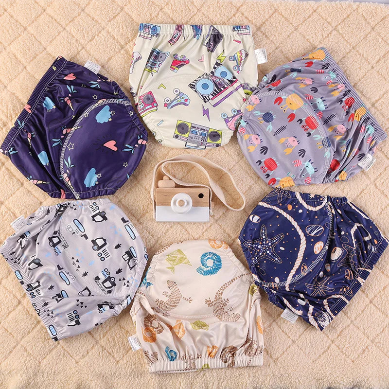 BABY COTTON TRAINING PANTS – WATERPROOF REUSABLE CLOTH DIAPERS FOR TODDLERS BABY UNDERWEAR NAPPIES