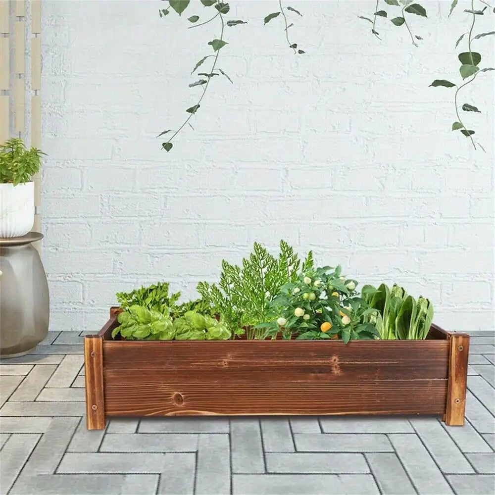 Raised Garden Bed Outdoor Elevated Ground Planter Growing Beds 26x13x6.3"